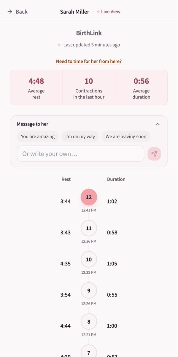 Your live view of her contractions