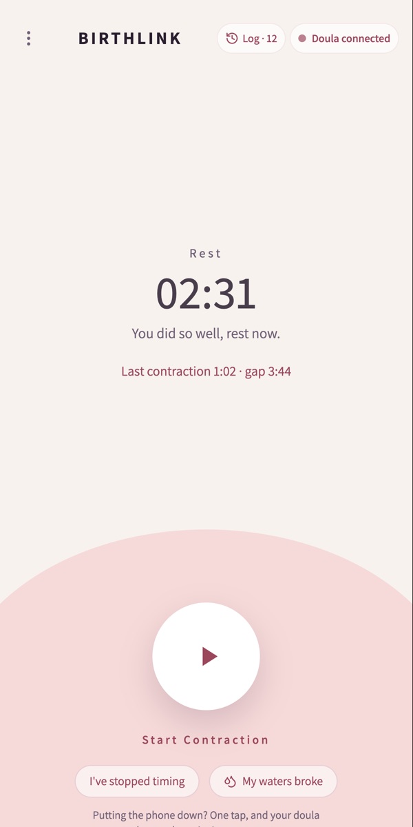 The contraction timer on your client's phone